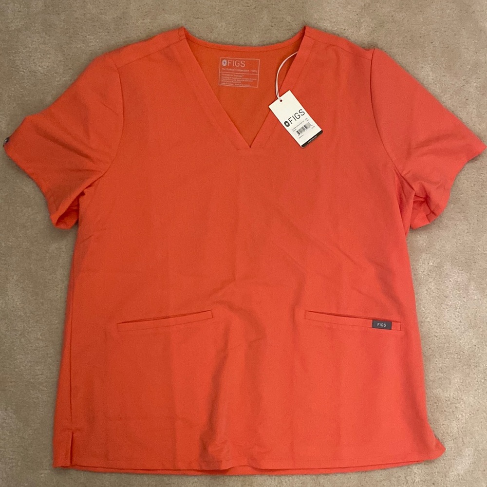 Coral FIGS scrub top